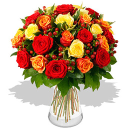 Bouquet of Red and Yellow Roses
